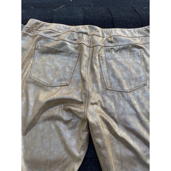 Soft Surroundings Boot Cut Leggings Women’s 2X Metallic Gold Stretchy Holiday - Picture 4 of 10